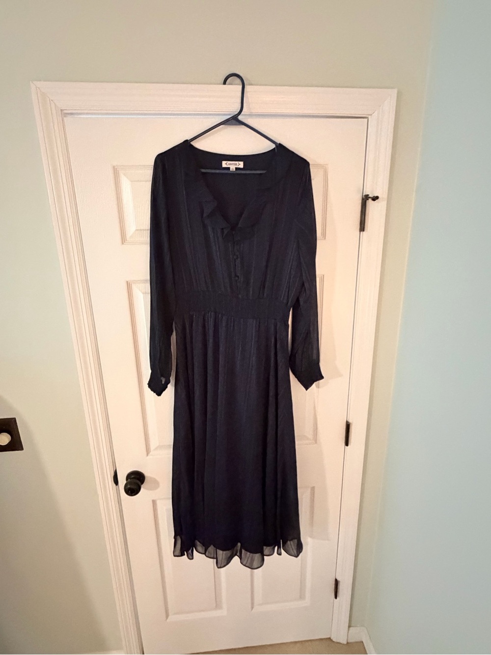 Nanette Lepore Navy Long-Sleeve Midi Dress